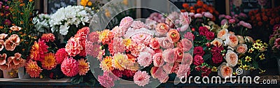 Abundant Blooms: A Colorful Trio of Fresh Flowers Stock Photo