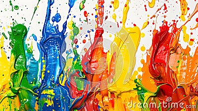 Vibrant image showing a colorful array of paint streaks Stock Photo