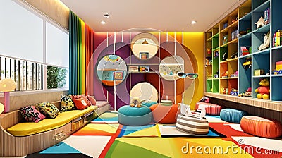 Vibrant Imagination Room Concept Stock Photo