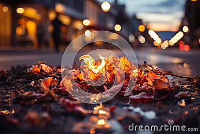 Vibrant indian holika dahan. a joyous bonfire ritual and celebration of colorful lifestyle Stock Photo