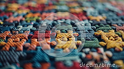 Vibrant jigsaw puzzle unity abstract image signifying teamwork and collaboration with playful twist Stock Photo