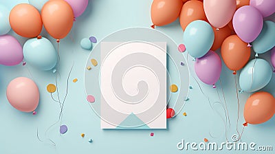 a vibrant and joyful greeting card for a love proposal with a flat lay Stock Photo