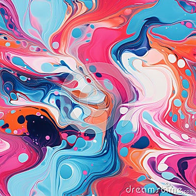 Vibrant Abstract Painting With Psychedelic Illustration Style Stock Photo