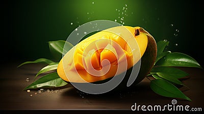 Vibrant Mango Image With Zbrush Style For Fragmented Advertising Stock Photo