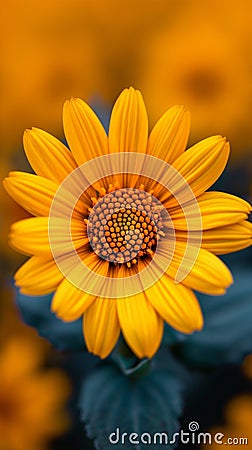 Vibrant Mexican sunflower weed, Closeup beautiful orange bloom Stock Photo