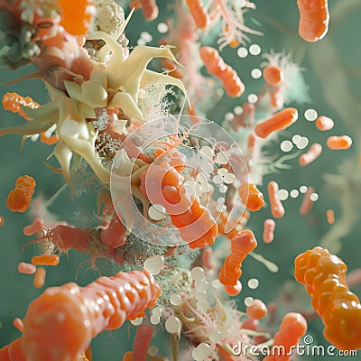 Vibrant Microbial Ecosystem Stock Photo