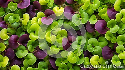 Vibrant microgreens a captivating showcase of delicate textures and nutrient rich appeal Stock Photo