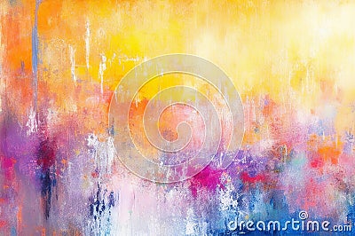 Vibrant Modern Artwork: Abstract Oil and Acrylic Painting on Canvas with Artistic Texture. Stock Photo