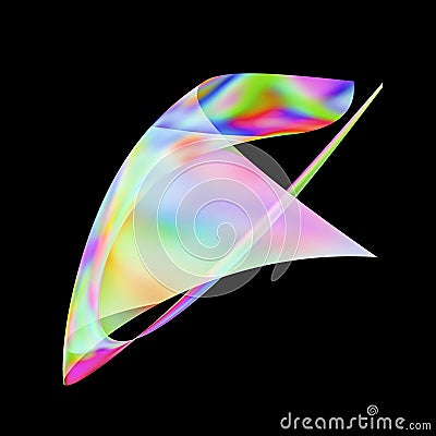 Vibrant multi-color translucent abstract composition with smooth gradient transitions Stock Photo