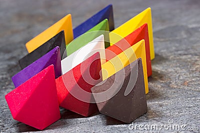 Vibrant multicolored wax crayons Stock Photo