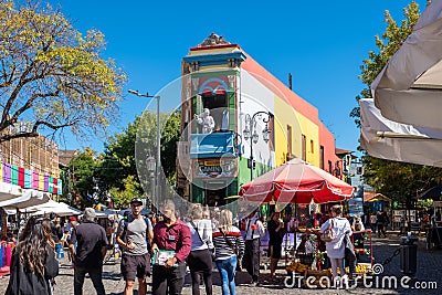 The vibrant neighbourhood of La Boca in Buenos Aries, Argentina, South America Editorial Stock Photo