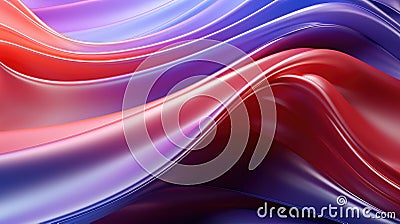 Vibrant Neon Holographic Twisted Wave in Motion Generative AI Stock Photo