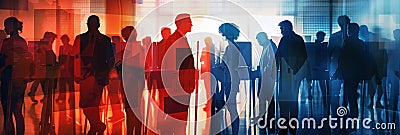 Vibrant Networking Event with Business Professionals A dynamic scene of business professionals interacting at a networking ev Stock Photo