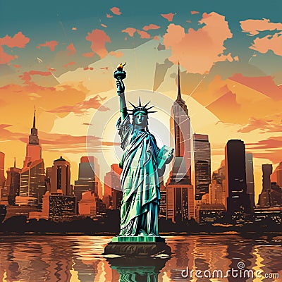 Vibrant New York City with Money-saving Theme Stock Photo