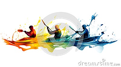 Vibrant Olympic Canoe Slalom Pictogram Stock Photo