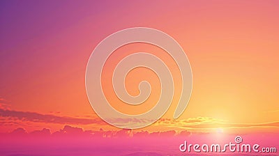 Vibrant oranges yellows and purples fade into each other in this beautiful gradient sunset background Stock Photo