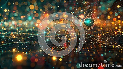Vibrant orbs of light representing qubits in a quantum computer s high tech environment Stock Photo