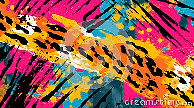 Vibrant Paint Splats Art Stock Photo