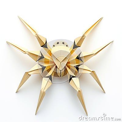 Colorful Origami spider, Unique Paper Polygon Artwork, Ideal Pet Concept, Ai Generated Stock Photo