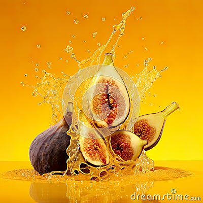 A vibrant Passion Fruit water splash on a white background, perfect for your advertising and marketing needs. Stock Photo