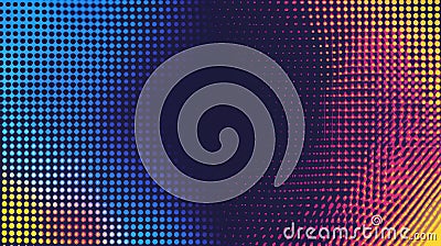 Vibrant pixel texture features a colorful halftone wave, creating a lively backdrop with charming square patterns Cartoon Illustration