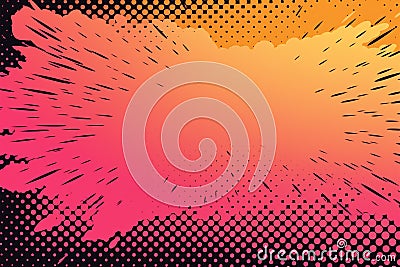 Vibrant pop art backdrop with comic book inspired texturing Stock Photo