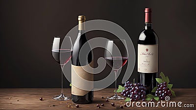 Vibrant Pop Art Honoring National Red Wine Day with a Colorful Wine Bottle.AI Generated Stock Photo