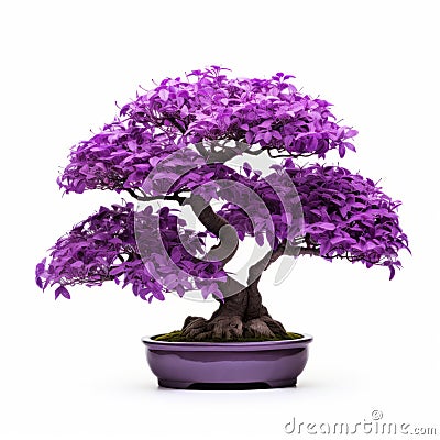 Vibrant Purple Bonsai Tree: A Captivating Contest Winner Stock Photo