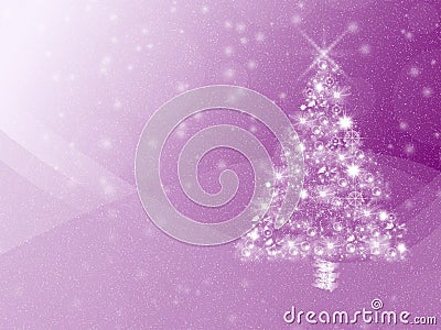 Vibrant purple winter holidays background, with white Christmas tree and copyspace Stock Photo