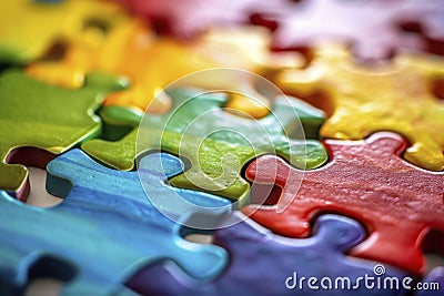 Colorful Autism Awareness Puzzle Stock Photo