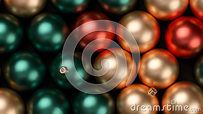 The vibrant of radiant colors on the balls sets for Christmas. Generative AI Stock Photo