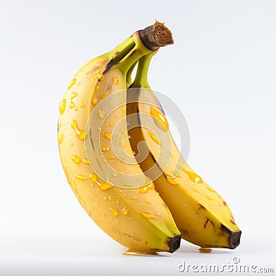 Vibrant Rain-drenched Bananas A Captivating Visual Delight Stock Photo