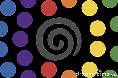 Vibrant Rainbow Circle on Black Background. Mesmerize color intertwine to form captivating circular pattern on a striking black Stock Photo