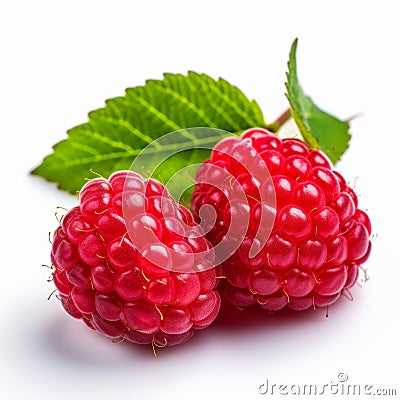 Vibrant Raspberry Fruit Still-life In Larme Kei Style Stock Photo