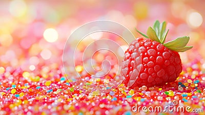 Vibrant Raspberry Image Displaying Colorful Bubbly Texture Stock Photo