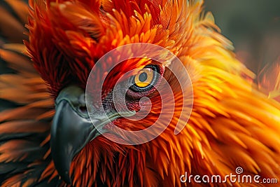 Vibrant red feathers of a majestic bird Stock Photo