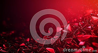 Vibrant red gradient background with shiny triangular shapes and sparkles, creating dynamic and energetic atmosphere. Perfect for Stock Photo