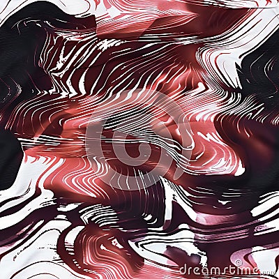 Vibrant red and white colors intertwine in flowing patterns, creating an abstract composition that stimulates the Stock Photo