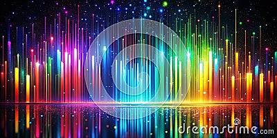 Vibrant Retro VHS Scanlines Abstract Background A Colorful Generative AI Design Featuring Intricate Lines and Dots Stock Photo