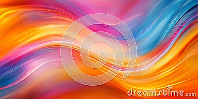 Vibrant Ribbons of Color Intertwine and Flow Creating a Dynamic Abstract Symphony of Light and Hue Stock Photo