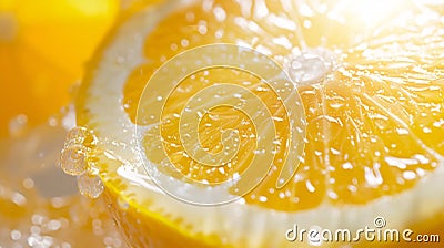 a vibrant, ripe citrus, sliced to reveal its succulent interior Stock Photo