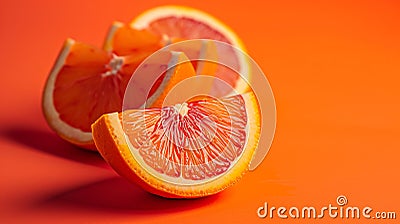 a vibrant, ripe citrus, sliced to reveal its succulent interior Stock Photo