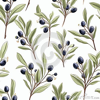 Vibrant ripe huckleberry berries in visually appealing seamless pattern on white background Stock Photo