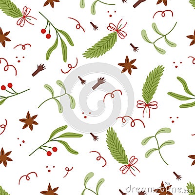 Vibrant Seamless Pattern Featuring An Array Of Aromatic Spices In Colorful Arrangements, Creating Culinary Motif Vector Illustration
