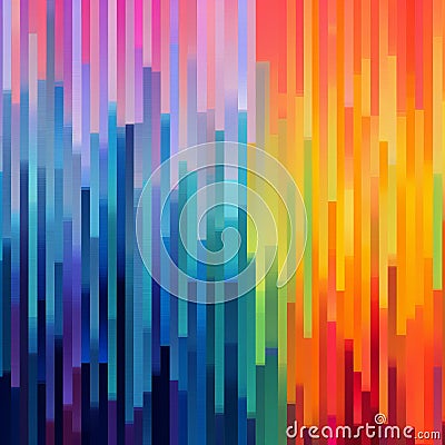 Vibrant Spectrum: A Colorful Pixelated Background With Dynamic Lines And Shapes Stock Photo