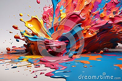 Vibrant Splatter: Colorful Liquid Colors in HD Wallpaper Stock Photo