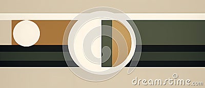 A white circle with green and brown stripes Stock Photo