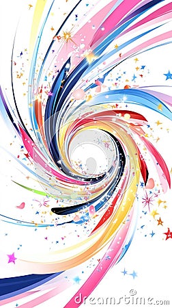 A vibrant swirl of colors and shapes, creating a dynamic and playful visual effect Stock Photo