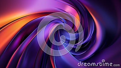A vibrant swirl of deep purples and warm oranges creating a dynamic abstract pattern. Stock Photo