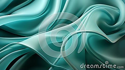 A vibrant teal fabric dances across the frame Stock Photo